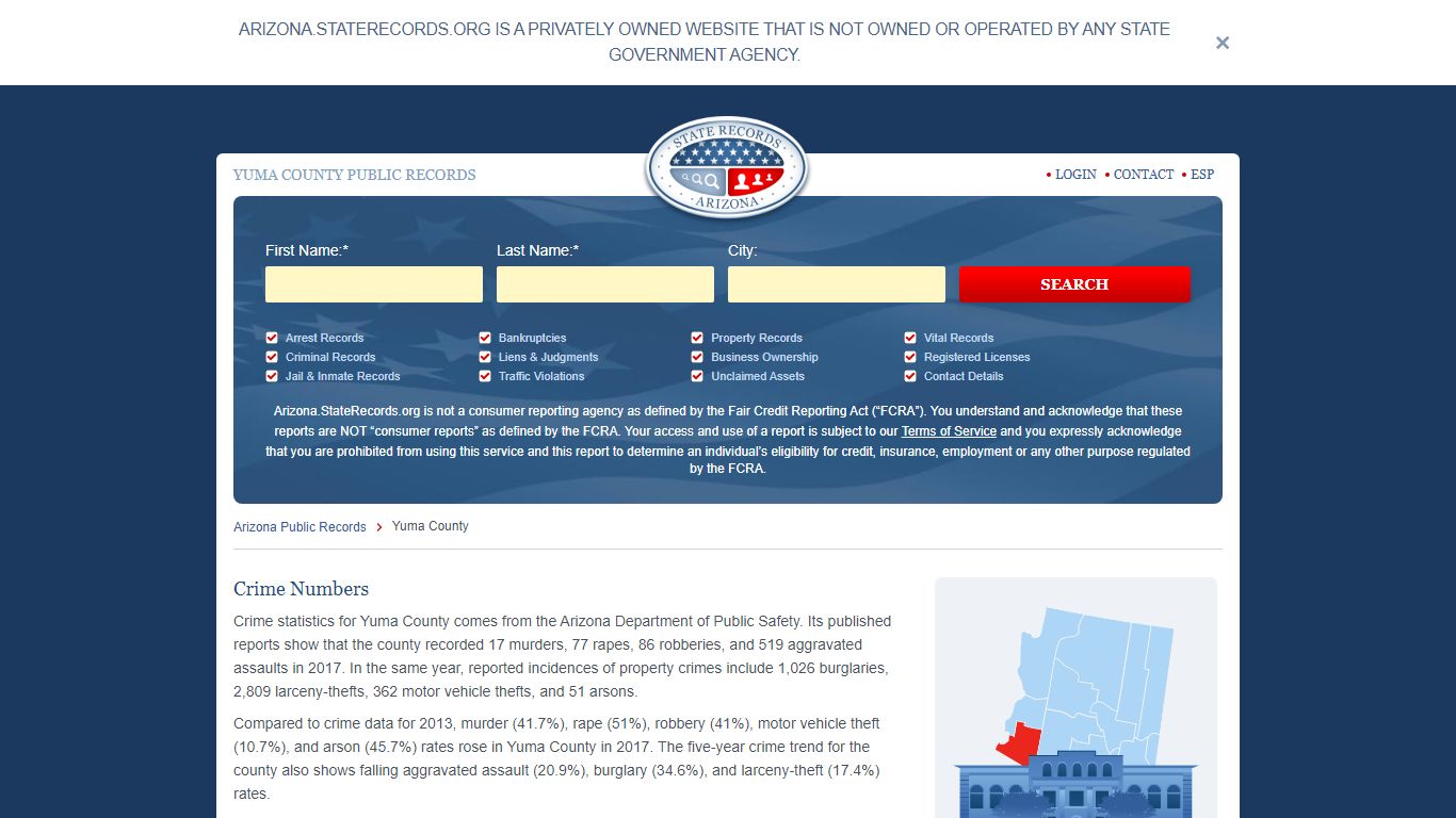 Yuma County Arrest, Court, and Public Records | StateRecords.org